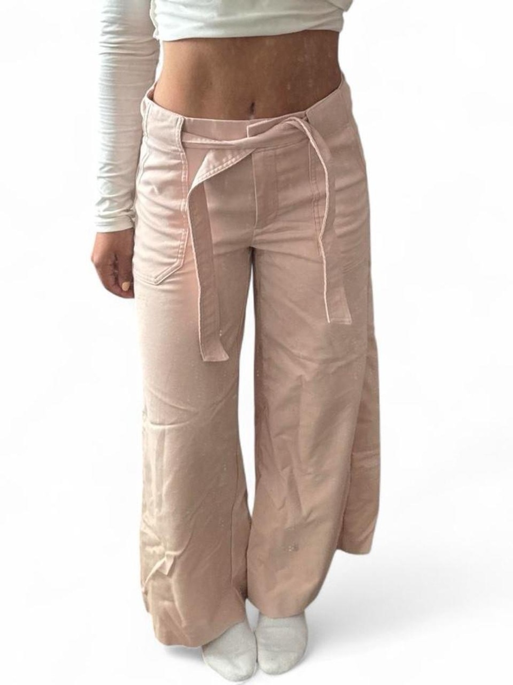 Calvin Klein Women's Wide-Leg Tie-Waist Pants - Blush Pink